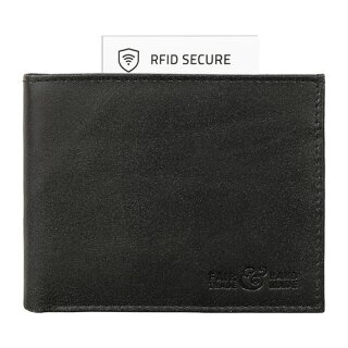 Borse Vintage-PAUL 12x9,5cm RFID secure schwarz, Rindsleder