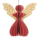 Baumschmuck Engel Origami 7cm rot Sterne, Papier