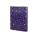 Notizbuch S STARS purpur/kupfergold, nachfullbar, Leder