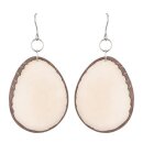 Ohrringe oval natur, Tagua