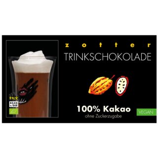 Trinkschokolade 100% Kakao, ohne Zuckerzugabe