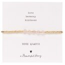 Essential Armband Rosenquartz goldfarbig