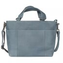 Handtasche CLARA rauchblau, Rindsleder