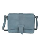 Handtasche SUNITA klein rauchblau, Rindsleder