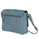 Handtasche SUNITA klein rauchblau, Rindsleder