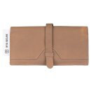 Brieftasche SUNITA 19,5x10cm taupe, RIFD Secure, Leder