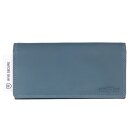 Brieftasche LADY 19,5x10cm rauchblau RFID-secure, Rindsleder