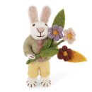 Hase weiß/Krawatte+Blumen, 13 cm