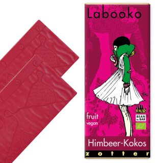 Zotter Schokolade, Labooko - Himbeer - Kokos vegan